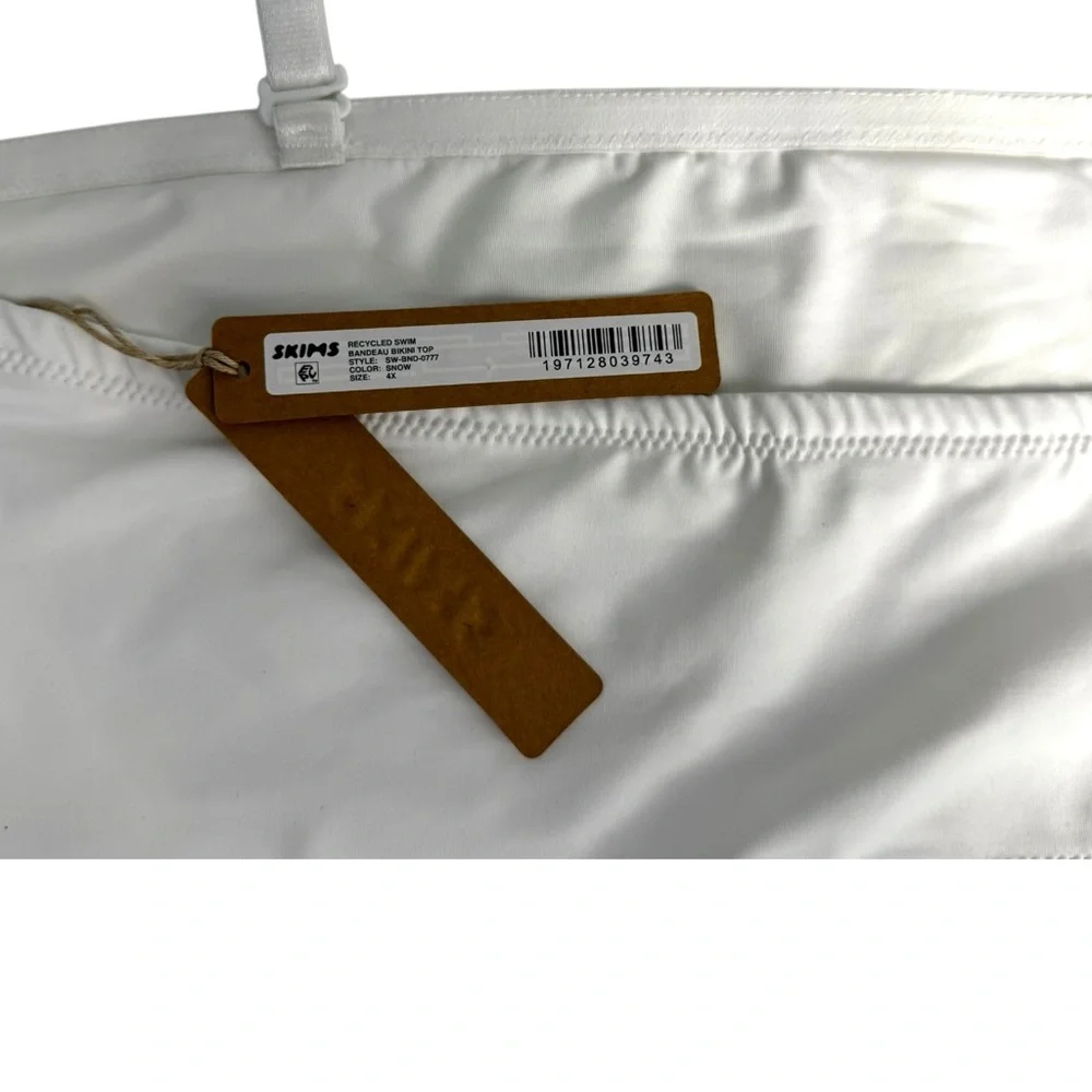 SKIMS Swim Bandeau Bikini Top White | Size 4X | NWT